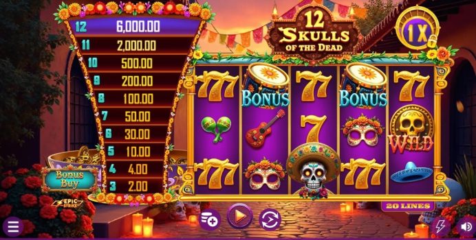 12 Skulls of the Dead Microgaming slottxo ทดลองเล่น