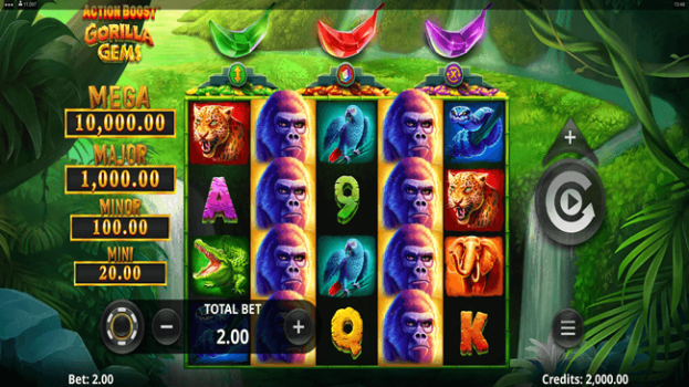 Action Boost Gorilla Gems Microgaming slottxo ทดลองเล่น