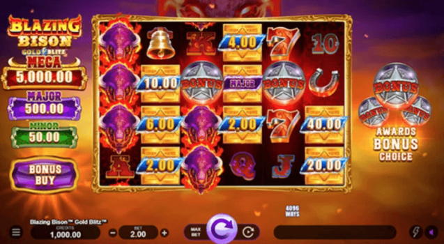 Blazing Bison Gold Blitz Microgaming slottxo ทดลองเล่น