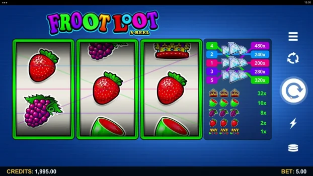 Froot Loot 3 Reel Microgaming slottxo ทดลองเล่น