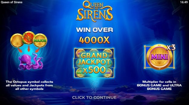 Queen of Sirens EVOPLAY slottxo ฟรีเครดิต