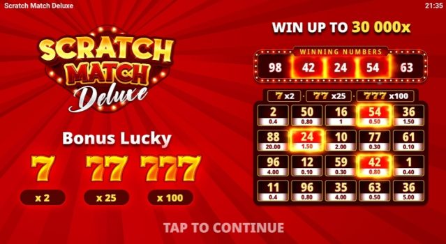 Scratch Match Deluxe EVOPLAY slottxo ฟรีเครดิต
