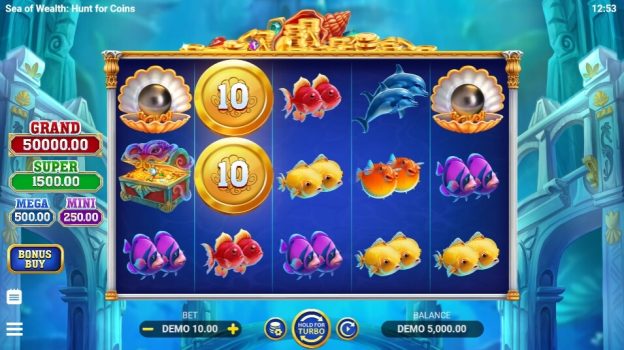 Sea of Wealth Hunt for Coin EVOPLAY slottxo ทดลองเล่น
