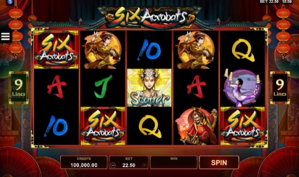 Six Acrobats Microgaming slottxo ทดลองเล่น