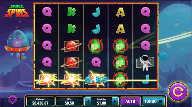Space Spins Microgaming slottxo ทดลองเล่น