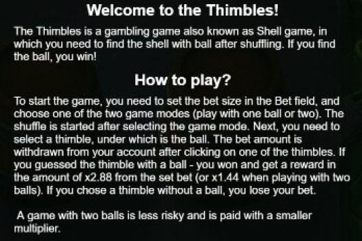 Thimbles EVOPLAY slottxo ฟรีเครดิต